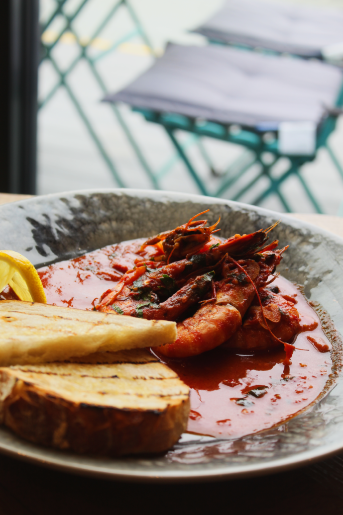 Spicy Garlic & Chilli King Prawns with Toast
