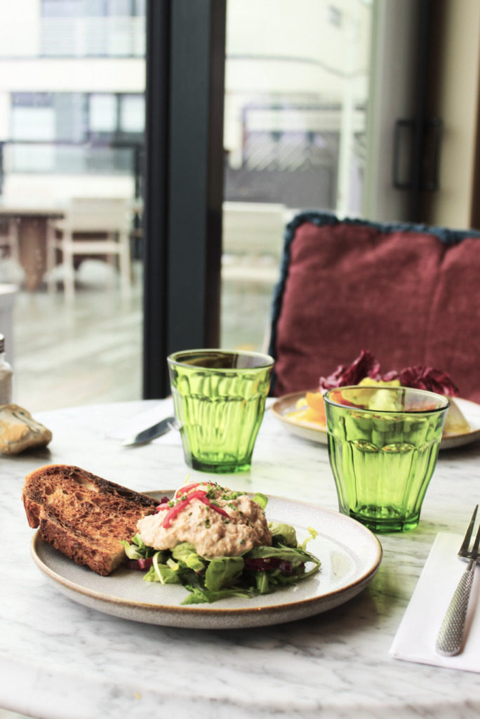 Crab & Avocado Salad / looking out on the Tidehouse terrace